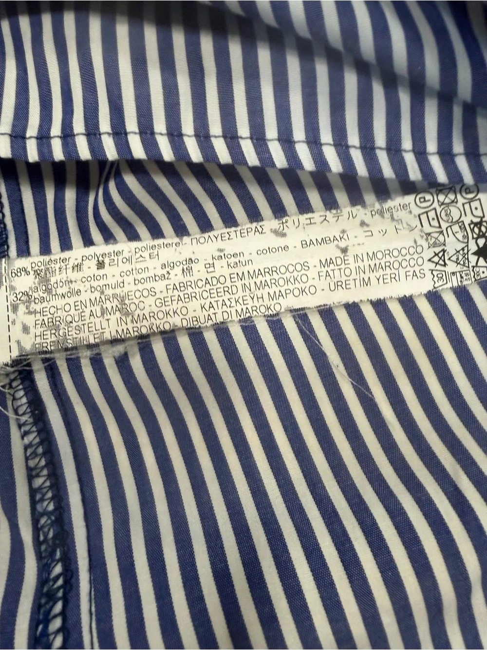 Zara Blue and White Striped Off-Shoulder Blouse